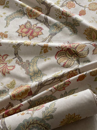Thumbnail for Jacobean Floral Curtain Fabric – Heritage Trail Linen Look