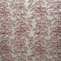 Thumbnail for Red Cow Parsley Fabric – Botanical Linen Look Cotton Blend Upholstery & Curtain Fabric