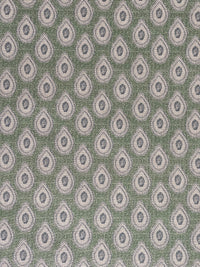 Thumbnail for Green Teardrop Paisley Fabric – Linen Look Cotton Blend Indian Buta Upholstery & Curtain Fabric