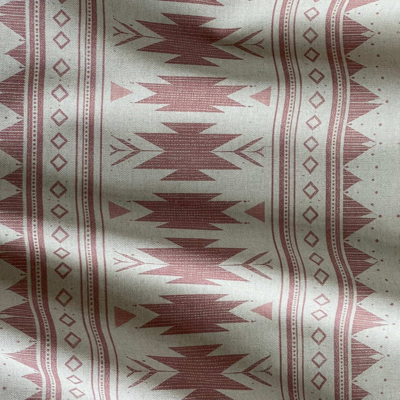 Blush Pink Aztec Fabric – Southwestern Tribal Geometric Linen Look Cotton for Upholstery, Curtains & Cushions