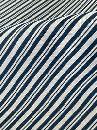 Thumbnail for Blue Nautical Ticking Stripes Cotton Fabric - Ideal for Home Decor, Upholstery & Soft Furnishings