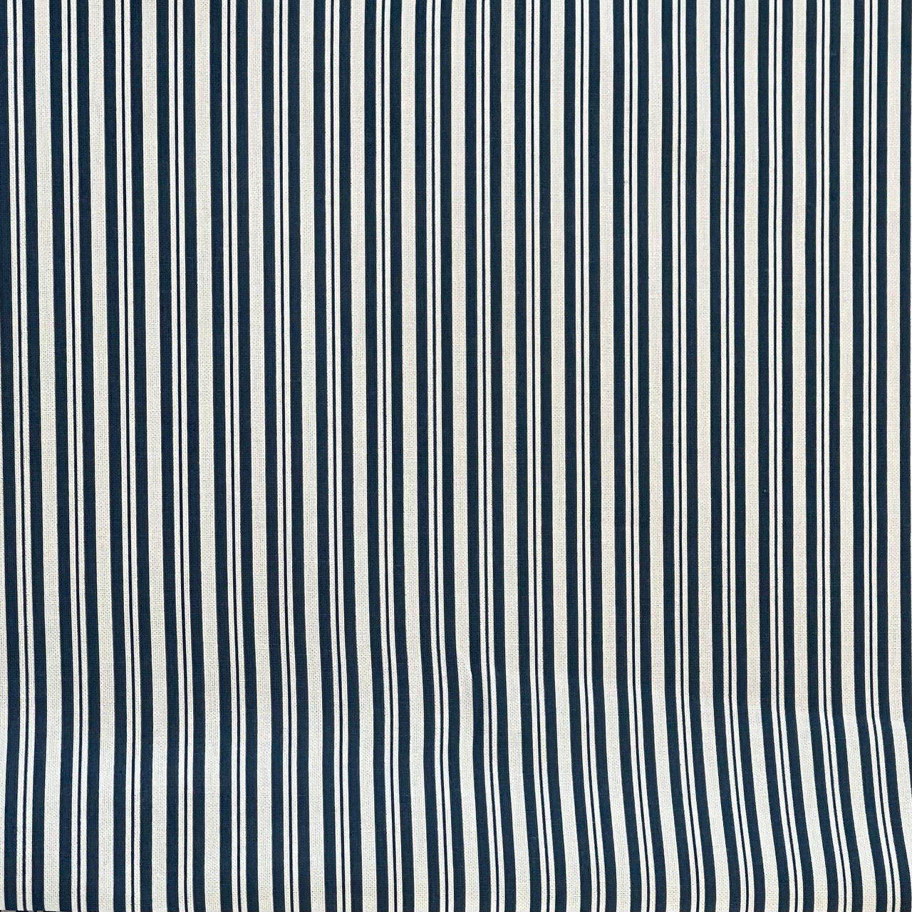 Blue Nautical Ticking Stripes Cotton Fabric - Ideal for Home Decor, Upholstery & Soft Furnishings