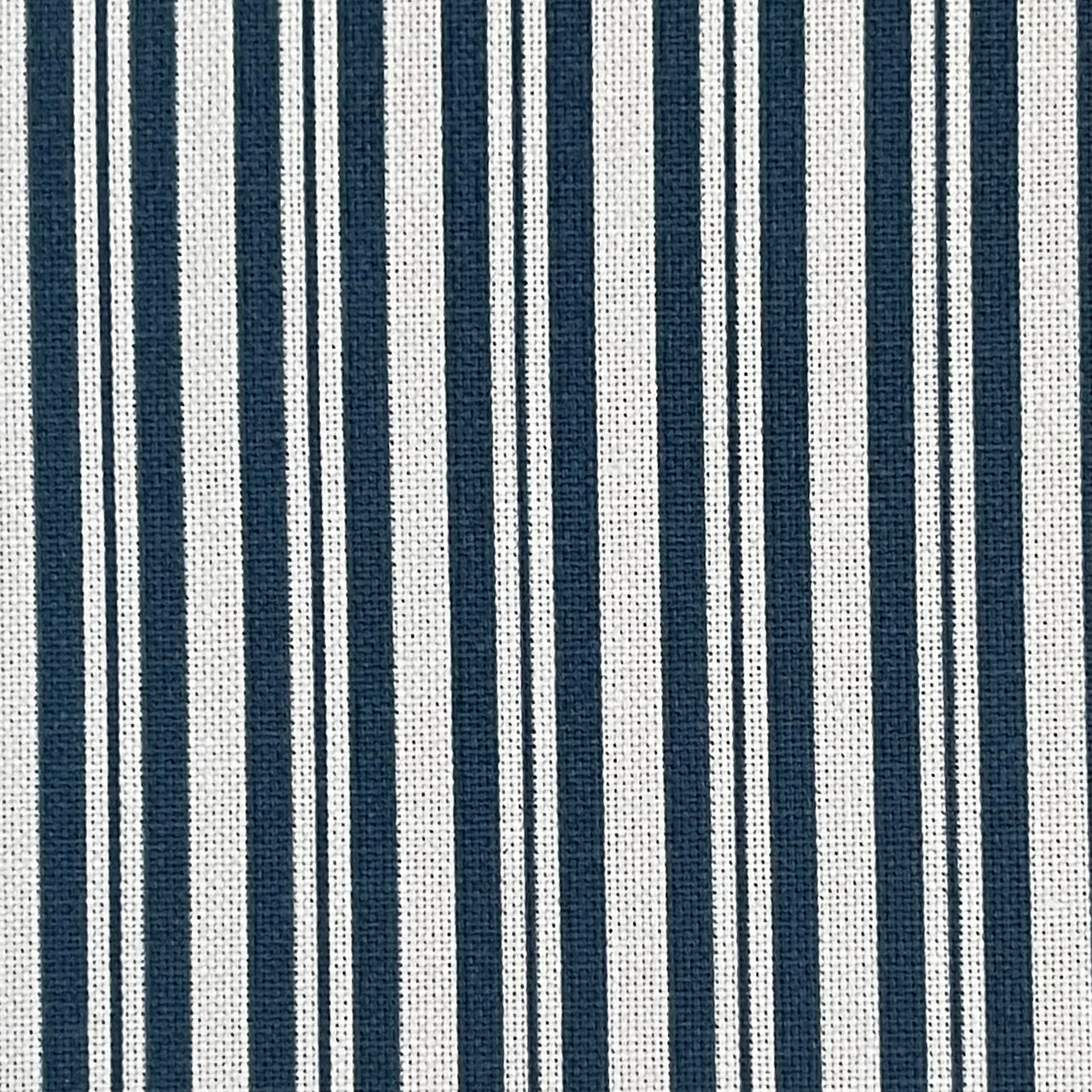 Blue Nautical Ticking Stripes Cotton Fabric - Ideal for Home Decor, Upholstery & Soft Furnishings