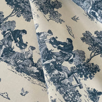 Thumbnail for Classic Toile de Jouy Fabric Mountain and Nature Lovers, Shepherds, Birds, Flowers and Trees