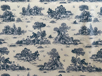 Thumbnail for Classic Toile de Jouy Fabric Mountain and Nature Lovers, Shepherds, Birds, Flowers and Trees