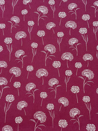 Thumbnail for Elegant Dandelion Linen look Red Burgundy Fabric Botanical Pattern for Upholstery, Drapery & Crafts