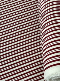 Thumbnail for Red Ticking Stripes Cotton Fabric - Ideal for Home Decor, Upholstery & Soft Furnishings