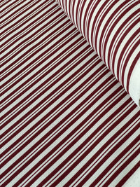 Thumbnail for Red Ticking Stripes Cotton Fabric - Ideal for Home Decor, Upholstery & Soft Furnishings