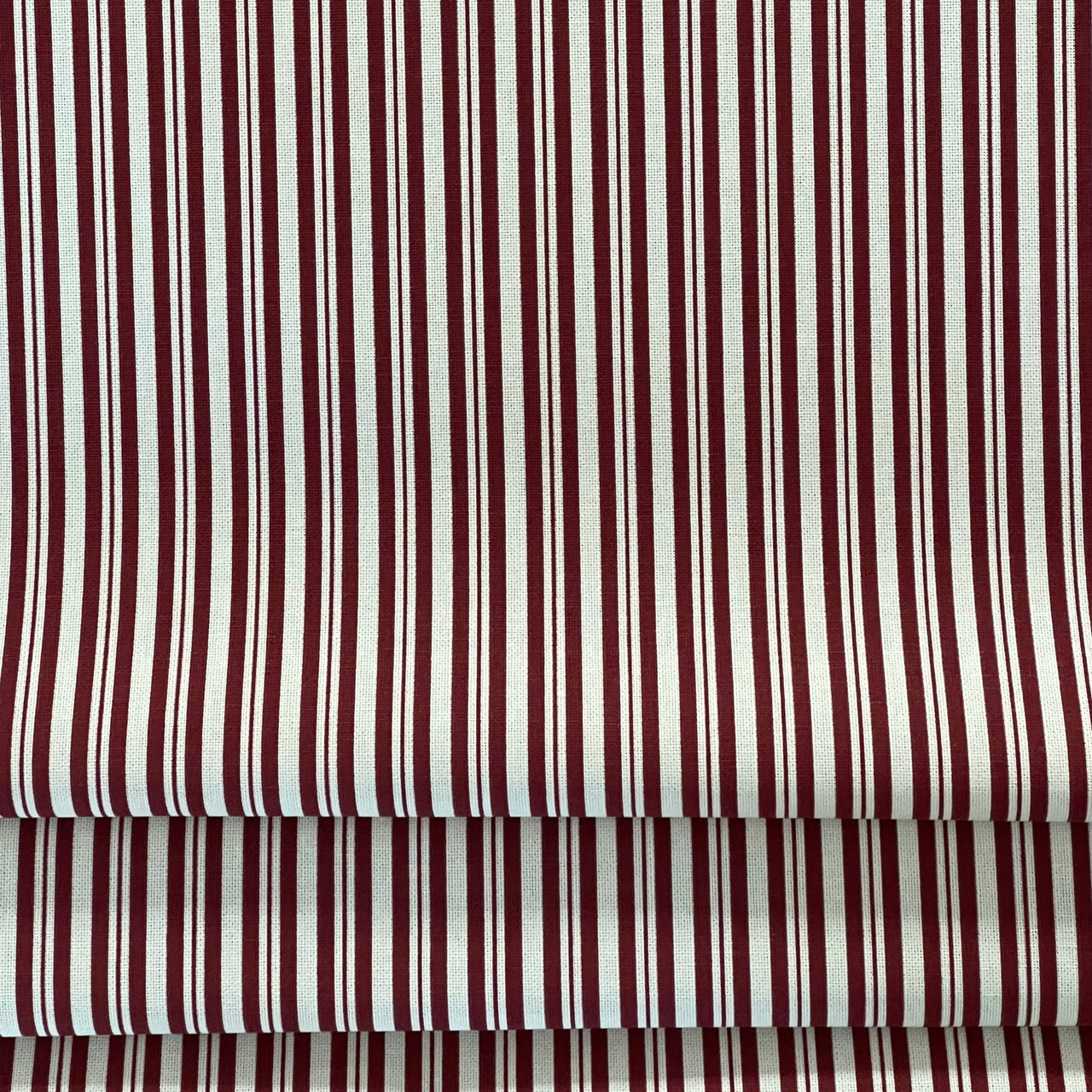 Red Ticking Stripes Cotton Fabric - Ideal for Home Decor, Upholstery & Soft Furnishings