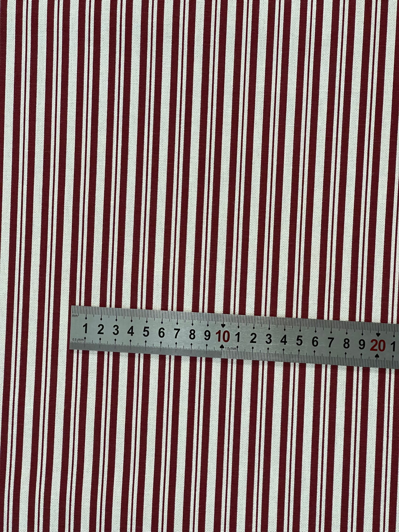 Red Ticking Stripes Cotton Fabric - Ideal for Home Decor, Upholstery & Soft Furnishings