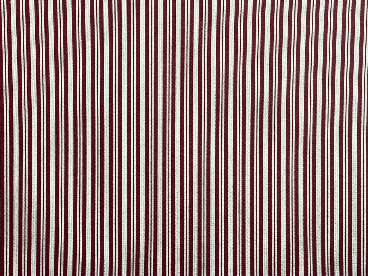 Red Ticking Stripes Cotton Fabric - Ideal for Home Decor, Upholstery & Soft Furnishings