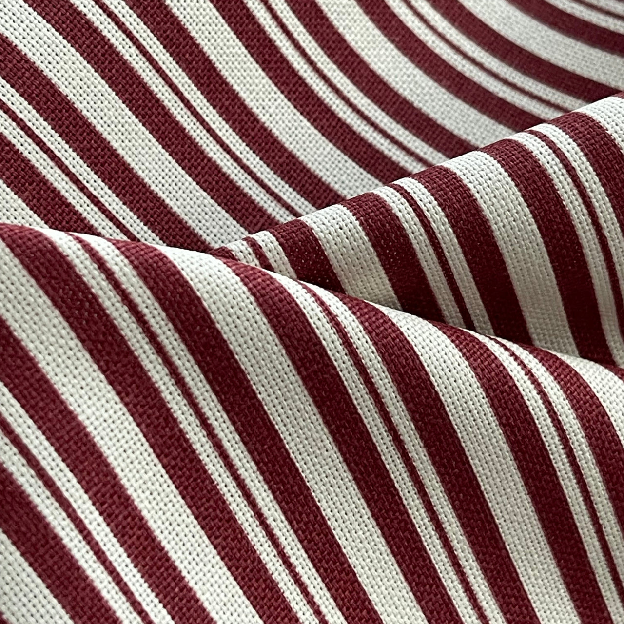 Red Ticking Stripes Cotton Fabric - Ideal for Home Decor, Upholstery & Soft Furnishings