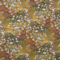 Thumbnail for Almond Blossoms Cotton Fabric – Van Gogh Painting in Golden Yellow Orange and Green Tone - Cherry Blooms Design