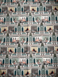 Thumbnail for Raj Mahal Fabric - Organic Cotton with Indian Gods, Pagodas and Floral Motifs for Home Décor