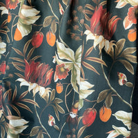 Thumbnail for Midnight Garden: Hummingbirds and Blooms on Black Cotton Fabric for Home Decor