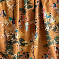 Thumbnail for Cherry Blossom Geisha and Samurai Fabric - Japanese  Golden Yellow Cotton for Oriental Home Decor