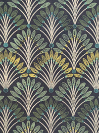 Thumbnail for Abstract Peacock Feathers Print on Fabric – Vintage Art Deco Geometric Design for Home Decor, Drapery and Uphostery