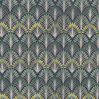 Thumbnail for Abstract Peacock Feathers Print on Fabric – Vintage Art Deco Geometric Design for Home Decor, Drapery and Uphostery