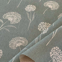 Thumbnail for Elegant Dandelion Fabric - Premium Linenlook in Soft Green, Botanical Pattern for Upholstery, Drapery & Crafts