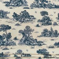 Thumbnail for Classic Toile de Jouy Fabric Mountain and Nature Lovers, Shepherds, Birds, Flowers and Trees