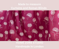 Thumbnail for Elegant Dandelion Linen look Red Burgundy Fabric Botanical Pattern for Upholstery, Drapery & Crafts