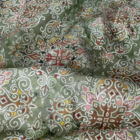 Thumbnail for Persian Kilim Green Printed Organic Cotton Fabric – Oriental Moroccan Rug Carpet - Vintage Style Home Decor