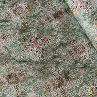 Thumbnail for Persian Kilim Green Printed Organic Cotton Fabric – Oriental Moroccan Rug Carpet - Vintage Style Home Decor