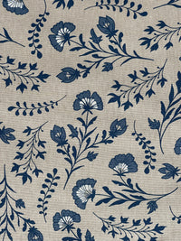 Thumbnail for Dutch Florals Linenlook Fabric Delft Blue | Upholstery & Home Décor Material