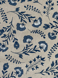 Thumbnail for Dutch Florals Linenlook Fabric Delft Blue | Upholstery & Home Décor Material