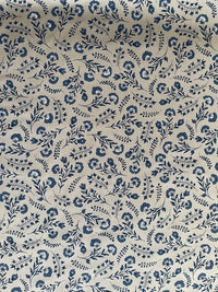 Thumbnail for Dutch Florals Linenlook Fabric Delft Blue | Upholstery & Home Décor Material