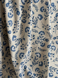 Thumbnail for Dutch Florals Linenlook Fabric Delft Blue | Upholstery & Home Décor Material