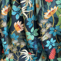 Thumbnail for Vintage Style Botanical Fabric – Navy Blue Cotton with Moths, Dragonflies and Floral Print