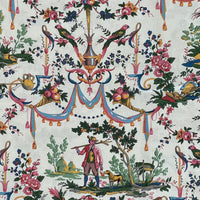 Thumbnail for Classic French Toile de Jouy Fabric Mountain and Nature Lovers, Shepherds, Birds, Flowers, Fruit and Trees