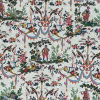 Thumbnail for Classic French Toile de Jouy Fabric Mountain and Nature Lovers, Shepherds, Birds, Flowers, Fruit and Trees