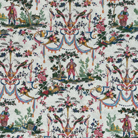 Thumbnail for Classic French Toile de Jouy Fabric Mountain and Nature Lovers, Shepherds, Birds, Flowers, Fruit and Trees