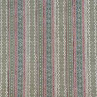 Thumbnail for Rustic Striped Fabric –  Soft Red, Blue, Mustard Geometric Country Style Cotton Linen for Home Decor