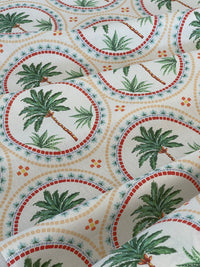 Thumbnail for Palm Tree Mosaic Print Fabric - Vibrant Beach Home Decor Material