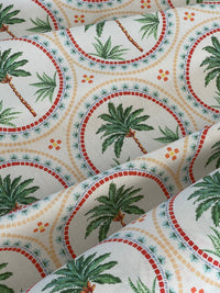 Thumbnail for Palm Tree Mosaic Print Fabric - Vibrant Beach Home Decor Material