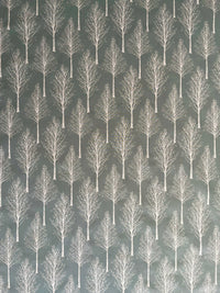 Thumbnail for Scandinavian Forest Tree Fabric – Green Linen Look Cotton for Home Décor & Upholstery