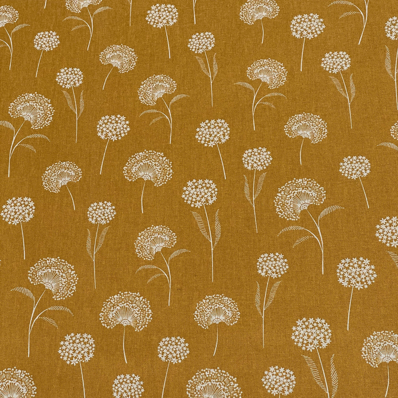 Dandelion Linen-Look Fabric – Golden Yellow Cotton Blend for Upholstery & Drapery