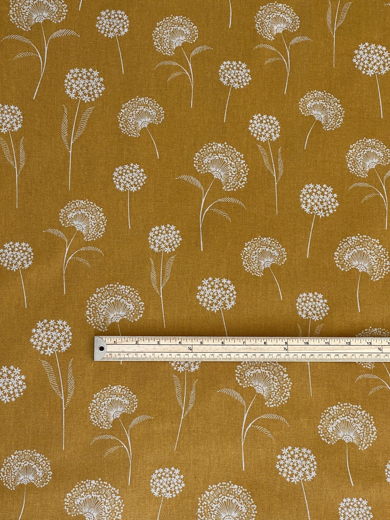 Dandelion Linen-Look Fabric – Golden Yellow Cotton Blend for Upholstery & Drapery