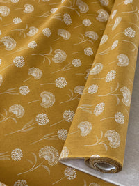 Thumbnail for Dandelion Linen-Look Fabric – Golden Yellow Cotton Blend for Upholstery & Drapery