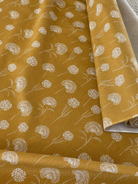 Thumbnail for Dandelion Linen-Look Fabric – Golden Yellow Cotton Blend for Upholstery & Drapery