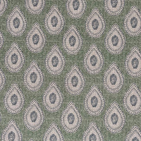 Thumbnail for Green floral paisley fabric for curtains Roman blinds and cushions