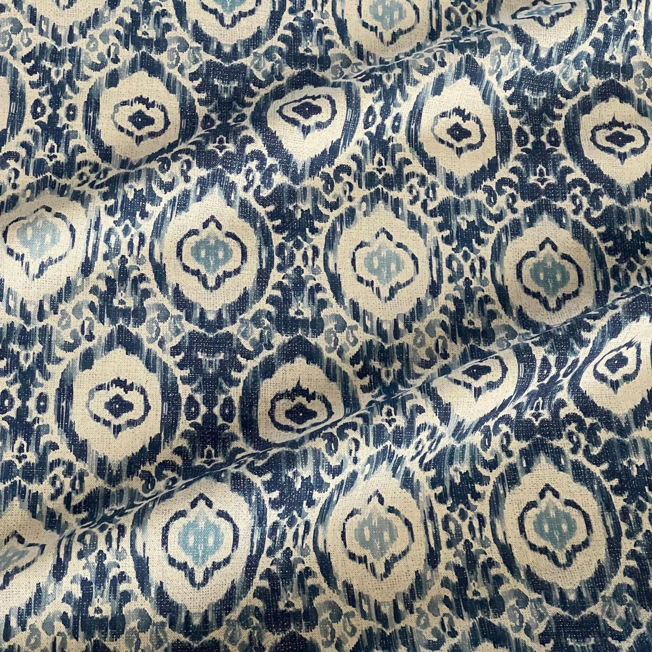 Indigo ikat fabric for cushions