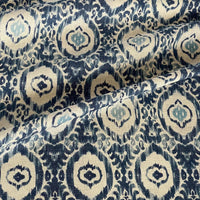 Thumbnail for Patterned fabric with blue and beige design