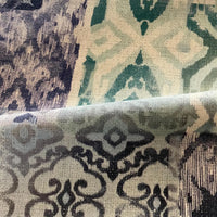 Thumbnail for Contemporary patchwork cotton fabric with indigo geometric design