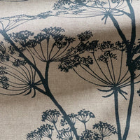 Thumbnail for Indigo cow parsley print fabric suitable for curtains cushions and blinds