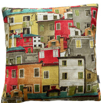Thumbnail for Red and orange Mediterranean village cushion cover
