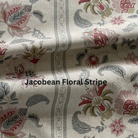 Thumbnail for Fabric with Jacobean Floral Stripe pattern on a beige background